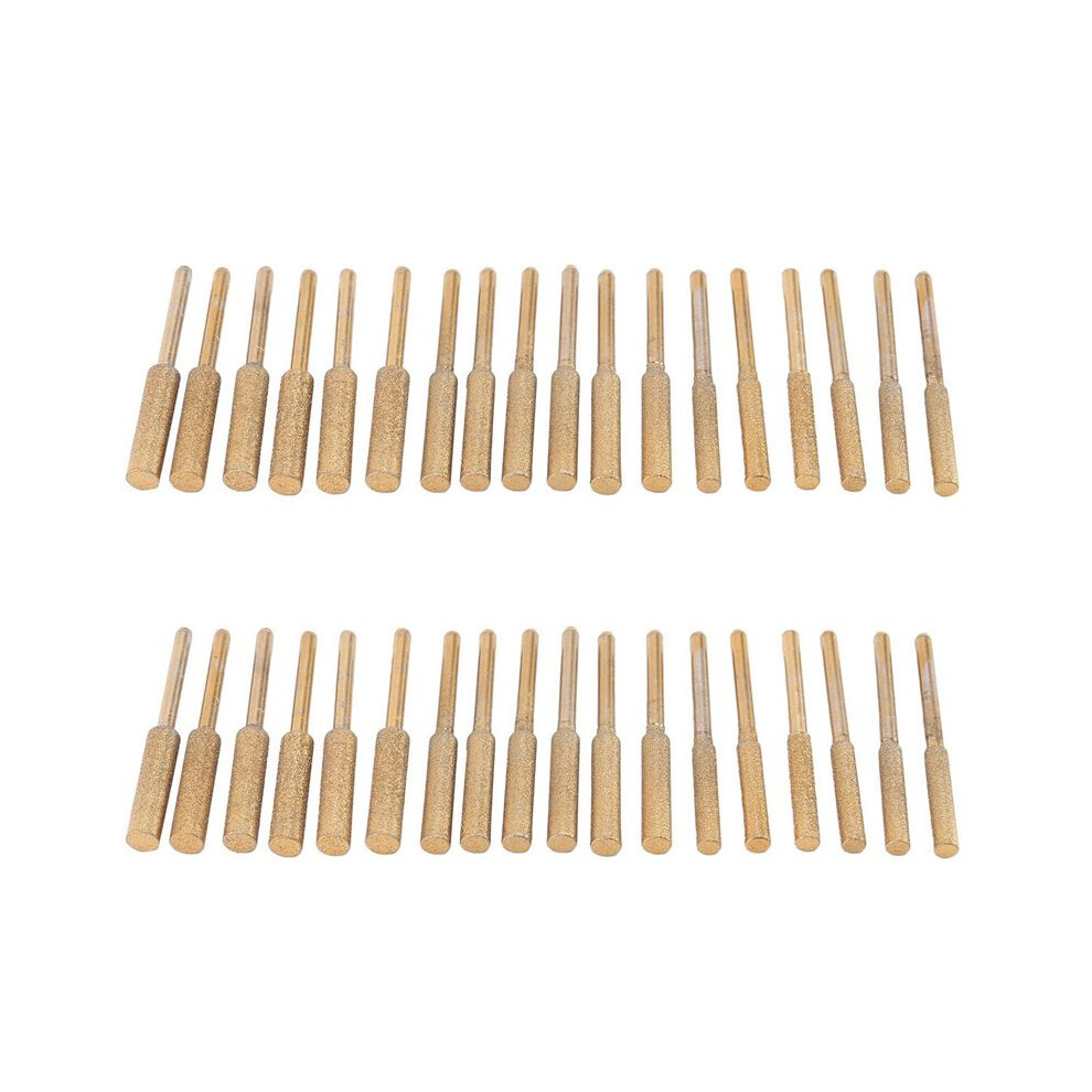 36Pcs High Hardness Diamond Chainsaw Sharpener- Titanium Plated Burr Stone File,Diamond Sharpening Wheels Chainsaw File 4712883943102