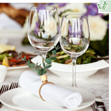 12 Pieces Eucalyptus Napkin Rings Handmade Wooden Beads Home Decor Faux Greenery Napkin Holders for Weddings,Party,Etc