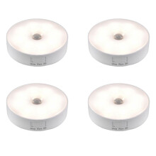 4X Motion Sensor LED Light USB Nightlights Chargeable Lamp for Kitchen Bedroom Stairs Hallway Cabinet Closet Wardrobe