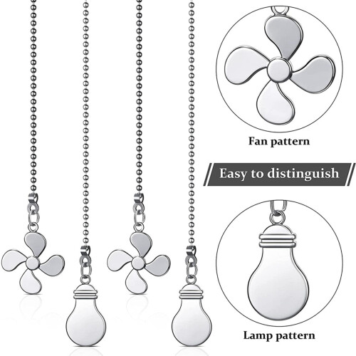 8x Plafondventilator Pull Chain Fan Extension Chain Fan Chain Pulls Decoratieve 12 Inch 1