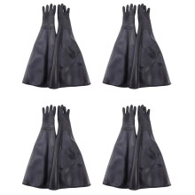 8X Rubber Black Sandblaster Gloves Stripe Abrasive Sand Blasting Gloves for Blasting Cabinet 65x30cm