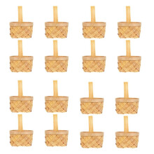 24 PièCes Panier Tissé avec PoignéE Mariage Fleur Fille Panier Fleur Bonbons Chocolat BoîTe-Cadeau Cadeau de FêTe de Mariage