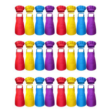 48-Teiliges KinderschüRzen- und KochmüTzen-Set, Verstellbar, mit 2-Taschen-KüChenschüRzenschüRze