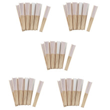 50 Pçs 21 cm Tecido de Cor Branca Ventilador de Mão, Ventilador de Mão de Seda Favor de Promoção de Festa de Casamento