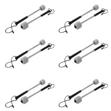 12Pcs Bass Drum Mallet Percussion Mallets Timpani Sticks with Stainless Steel Handle,White