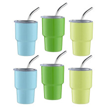 6Pack  Tumbler Shot Glass with Straw & Lid,  Tumbler Cups, Double Wall Tumbler Shot Glasses, 2Oz(B)