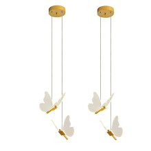 2X Motyl Wisiorek LED ŚWiatłA Nordic ZłOty ŻYrandol Nocny OśWietlenie do Salonu Lampka Nocna do Sypialni B