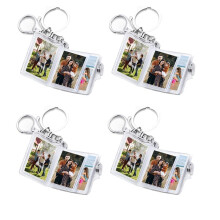 4X Small Photo Album Keychain 16 Pictures Book Holder Keyring DIY Gifts for Boyfriend Girlfriend