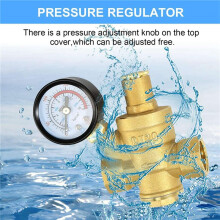 2X Water Pressure Regulator 3/4In with Gauge, Adjustable Water Pressure Reducing Valve for Water Pressure Regulator DN20