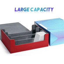 2X Card Storage Box for Trading Cards, Card Deck Case Holds 1800+ Single Sleeved Cards Storage Box, Red