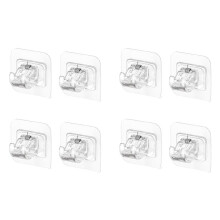 No Drill Curtain Rod Brackets Set, 8-Piece Adjustable Adhesive Curtain Rod Holders
