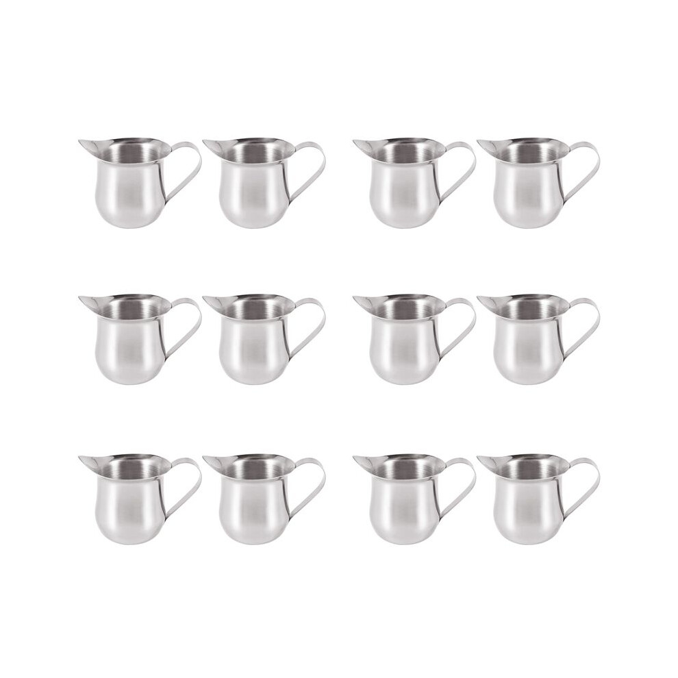 Brecantia 12Pack 3Oz Stainless Steel Bell Creamer Espresso Shot Frothing Pitcher Cup Latte Art Espresso Measure Cup