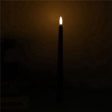 Confezione da 36 Candele Coniche Remote di Halloween, Candele un Pilastro False Senza Fiamma di Colore Nero, Candele un Batteria con Contenitore