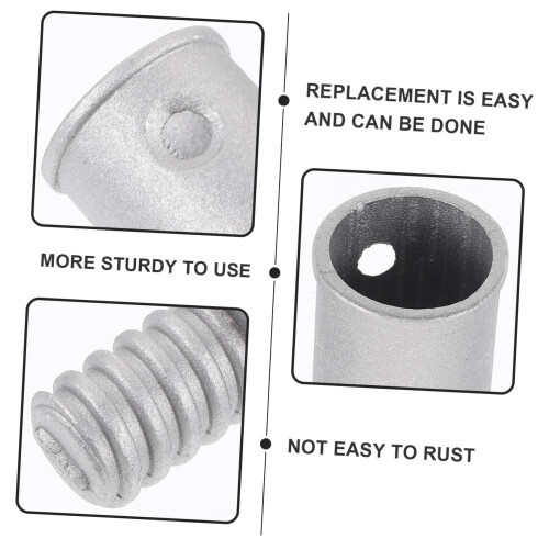 2pcs Metal Broom Handle Adapter with Secure Threaded Connection, Durable Extension Tip for Mop 1