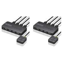 2X USB- Delad Kontrolladapter 4 IngåNgar 4 UtgåNgar för BäRbar Dator Skrivare Tangentbord Mus Monitor