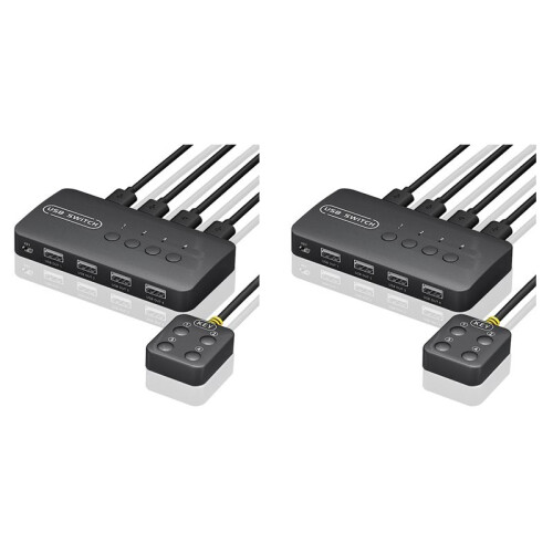 2X USB  Shared Controller Adapter 4 Inputs 4 Outputs for Laptop Computer Printer Keyboard Mouse Monitor