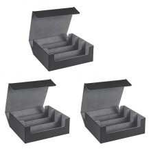 3X 1800+ Card Deck Case for Trading Cards, Magnetic Card Storage Box Top Side-Loading Deck Case Black+Gray
