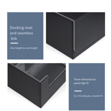 3X 1800+ Card Deck Case for Trading Cards, Magnetic Card Storage Box Top Side-Loading Deck Case Black+Gray