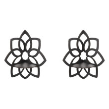 2X Lotus Corner Shelves, Wooden Flowers Wall Corner Shelves Floating Shelves Crystal Shelf Boho Wall Corner Shelves