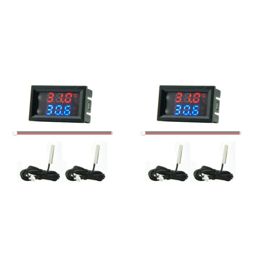 2X  Direct Current 4-28V Digital Thermometer Double Display Detectors Snowmobile Candle Temperature B 1