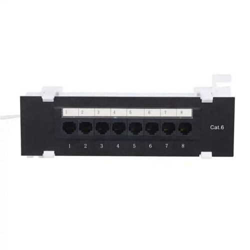 2X 8 Port Patch Panel for Cat. 6 Versatile Data Center Plastic Wall Mount for Computer Home for Wiring Server Room