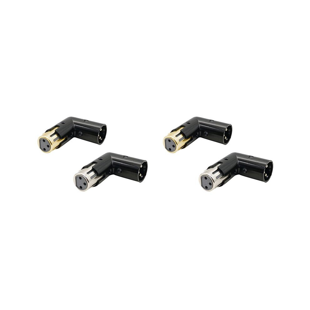 4Pcs Audio Adapter Plug 3Pin Xlr Angle Adapter Adjustable Male To Female Right Angle Xlr Adapter (Xlr 90 Degree Adapter) 4712181089090