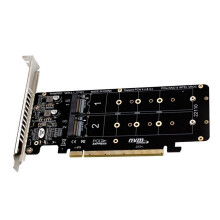 3X PCIE 4.0 Dual-Disk PCIeX16 Naar M.2 M-Key NVME SSD-Uitbreidingskaart, Ondersteunt 4 NVMe M.2 M Key 2280 SSD
