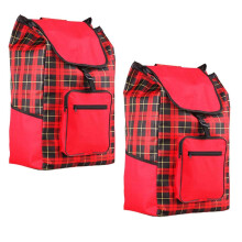 45L Waterproof Oxford Shopping Trolley Bag with Pockets, Foldable Grocery Cart Replacement Set of 2