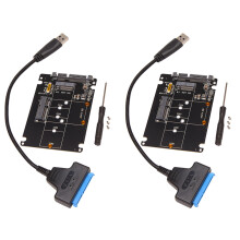 2X M.2 NGFF MSATA to USB 3.0 Adapter Converter Reader Card with Cable Portable Flash Drive Support SSD
