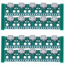 20Pcs Micro-Usb to Dip Adapter 5Pin Female Connector B Type Pcb Converter