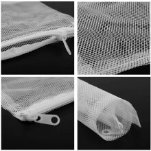 20 Stks Aquarium Filter Zak Aquarium Media met Rits Mesh Filter Zak Aquarium Mesh Zak (Wit + Zwart)