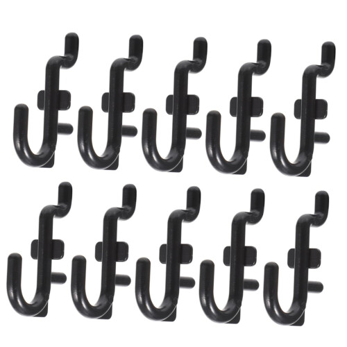 10pcs Plastic Pegboard Hooks for Tools Secure Fit Garage Organizer and Home Storage