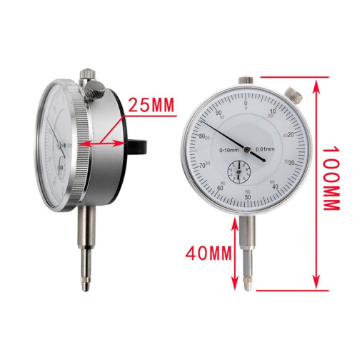 3X Dial Indicator Micrometer Hour Type Indicator Precision Comparator Measuring Clock Indicator Measuring Instrument