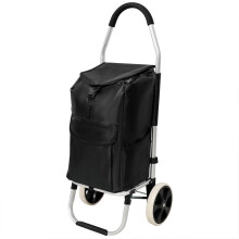 Foldable Stair Climbing Shopping Trolley with 40L Large Capacity Removable Waterproof Bag Black