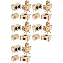 20 Set of Wooden Puzzle DIY  Kit Speaker Radio Gramophone Projector Soldering Practice DIY Electronic Kits