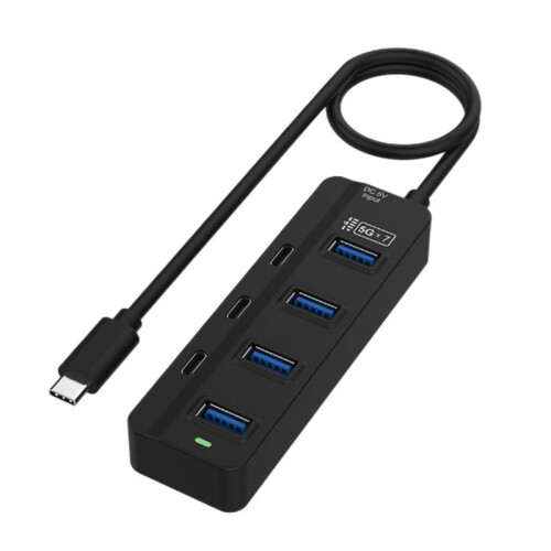USB 3.0 Adapter Multi-Function Splitter Adapter Computer Laptop Docking Station Plug and  7 in 1 HUB Splitter Box 5G