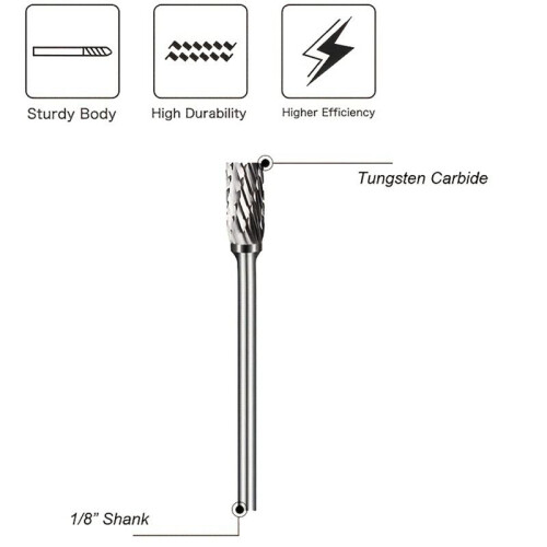 Single Pattern Tungsten Carbide Milling Bits Diamond Cutting Rotary Drill Bits Ideal Rotary Tools for Woodworking
