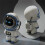 Astronaut  Speaker Portable Stereo Ai Interactive Audio with Alarm Clock Support TF/FM Table Clock White 2