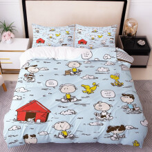 Twin Bedding Set Neutral White Design with 2 Pillowcases for All Seasons