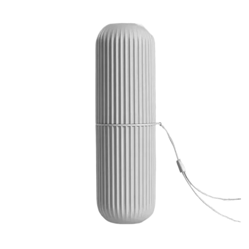 Gray Travel Toothbrush Holder and Toothpaste Case for Portable Storage and Easy Organization