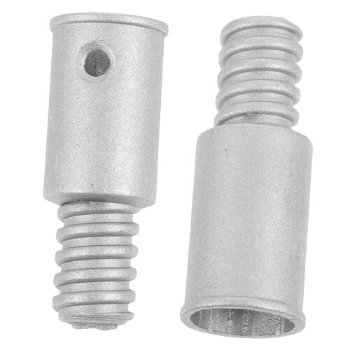 Broom Handle Adapter Set with Durable Metal Threaded Pole Connector for Cleaning Tool Replacement