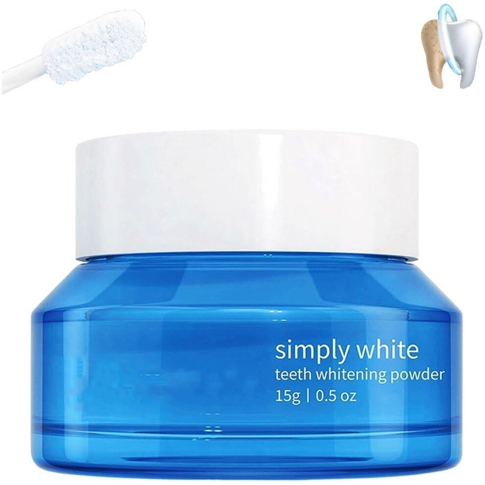 Teeth Whitening Powder with Mint Flavor, Coffee Tea Wine Stain Removal and Enamel Polishing
