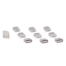 10Pcs Straight Solder Type USB a Female Plug Jack Connector with 20Pcs USB Female Type a 4-Pin DIP Right Angle Plug Jack