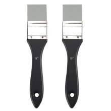 2X Silicon Color Shaper Pensel Bred Fast Platt Silikon Pensel Flexibelt Akryl- och Vattenbaserat Målningsverktyg, 1,5 Tum