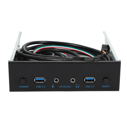 2X USB 3.0 2 Port Optical Drive Front Panel Expansion Adapter USB 3.0 Hub +HD Audio+Power  Button 2