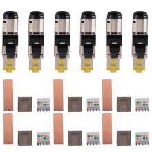 18 Pack Werkzeuglos Geschirmter RJ45 Cat 8, Cat8 Feld Abschluss Stecker, Cat8 Stecker, Cat8 Stecker