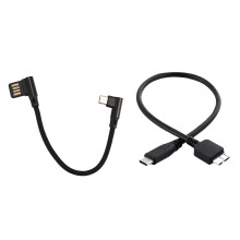 15cm Micro-USB 5Pin Right Angle to Left & Phone V8 & Hard Drive Cable,USB 3.1 Type-C Male to USB 3.0 Micro-B