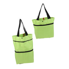 Folding Shopping Trolley Bag with Wheels, Large Capacity Rolling Grocery Cart for Travel and Supermarket