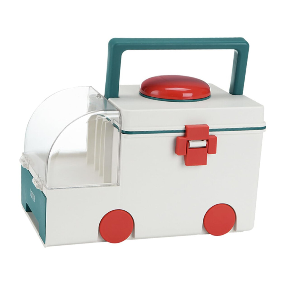First Aid Kit Plastic Medicine Storage Box with Clear MultiCompartment Layout and Secure Closure