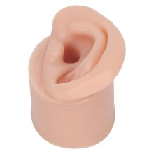 Modèle d'oreille en silicone de couleur peau moyenne pour piercing à l'aiguille et présentation de boucles d'oreilles